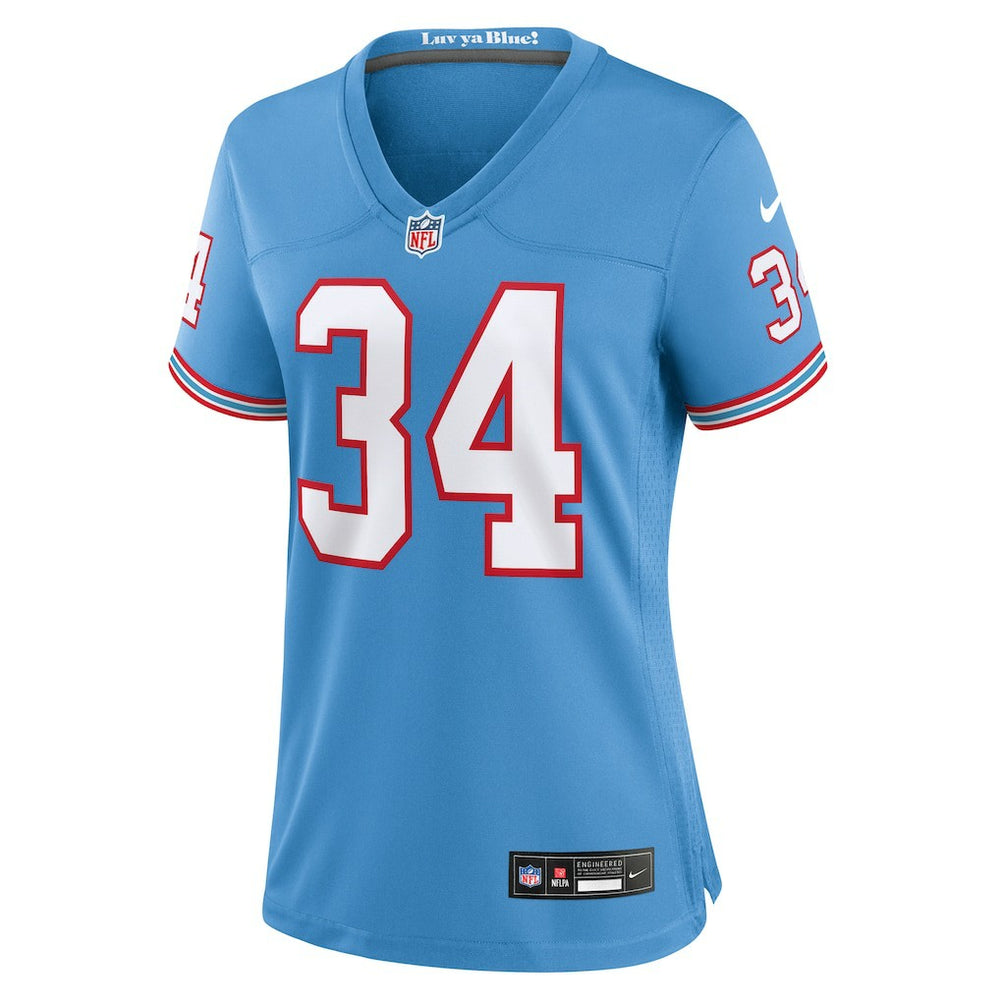 NFL Tennessee Titans Earl Campbell  Women's Oilers Throwback Retired Player Game Jersey