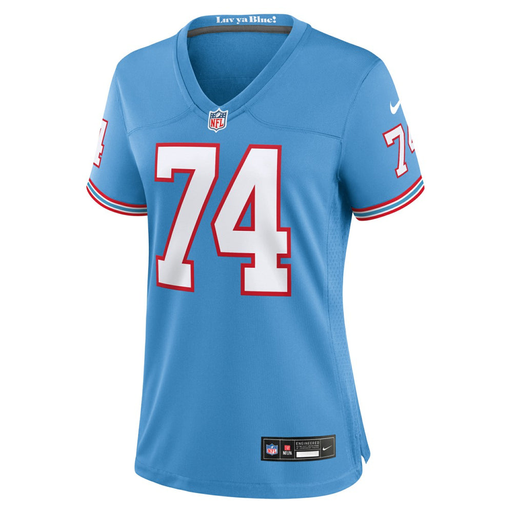 NFL Tennessee Titans Bruce Matthews  Women's Oilers Throwback Retired Player Game Jersey