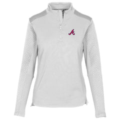 Atlanta Braves Levelwear Women's Daybreak Insignia 2.0 Quarter-Zip Pullover Top - White