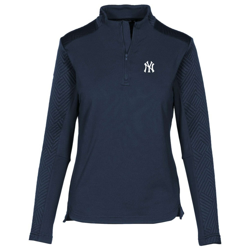 New York Yankees Levelwear Women's Daybreak Insignia 2.0 Quarter-Zip Pullover Top - Navy