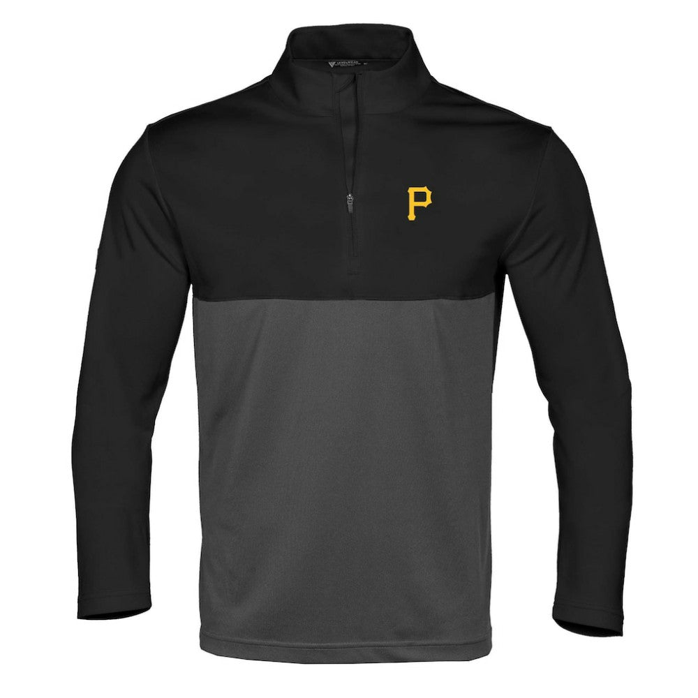 Pittsburgh Pirates Levelwear Pursue Insignia 2.0 Quarter-Zip Pullover Top - Black/Charcoal