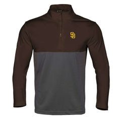San Diego Padres Levelwear Pursue Insignia 2.0 Quarter-Zip Pullover Top - Brown/Charcoal