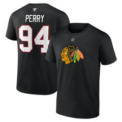 Corey Perry Chicago Blackhawks Fanatics Authentic Stack Name & Number T-Shirt