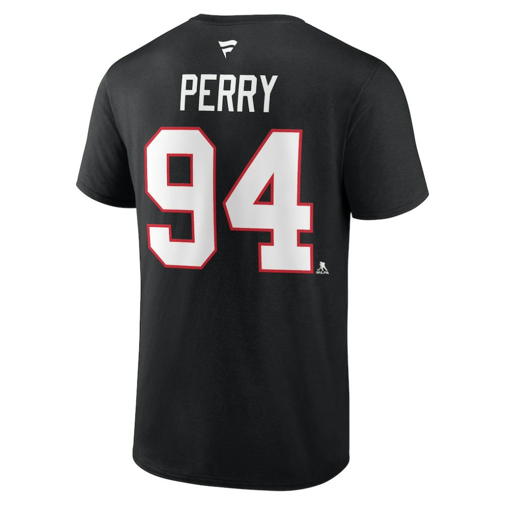 Corey Perry Chicago Blackhawks Fanatics Authentic Stack Name & Number T-Shirt