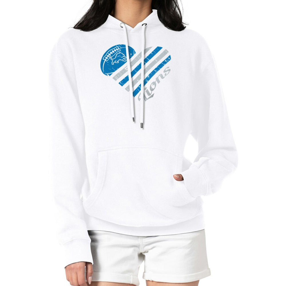 NFL Detroit Lions G-III 4Her by Carl Banks Women's Heart Graphic Fleece Pullover Hoodie