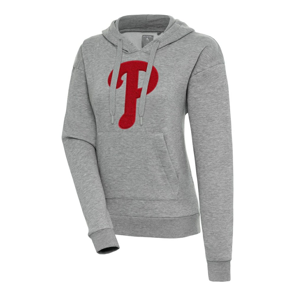 Philadelphia Phillies Antigua Women's Victory Pullover Hoodie - Heather Gray