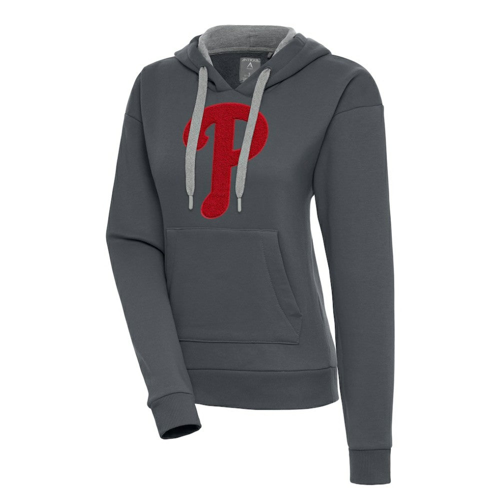 Philadelphia Phillies Antigua Women's Victory Pullover Hoodie - Charcoal