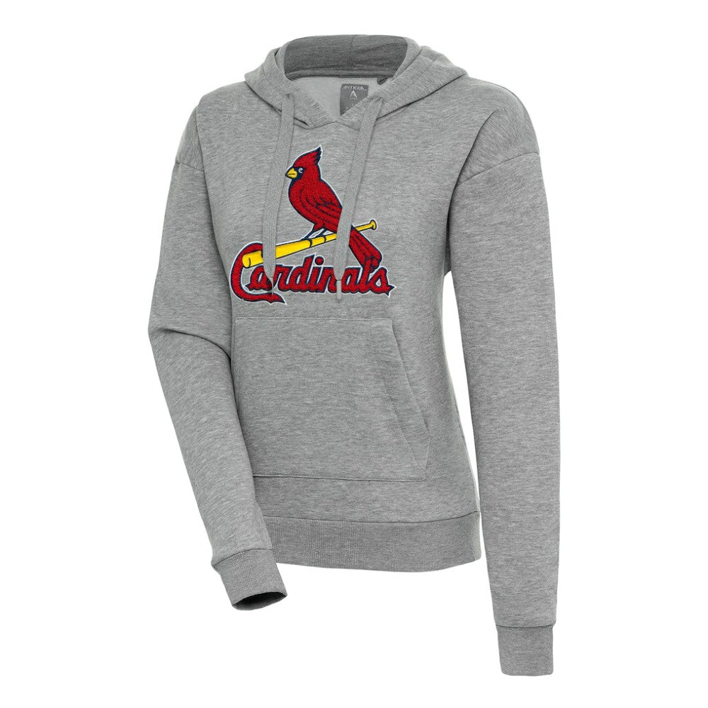 St. Louis Cardinals Antigua Women's Victory Pullover Hoodie - Heather Gray