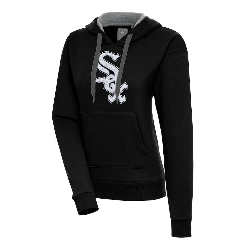 Chicago White Sox Antigua Women's Victory Pullover Hoodie - Black