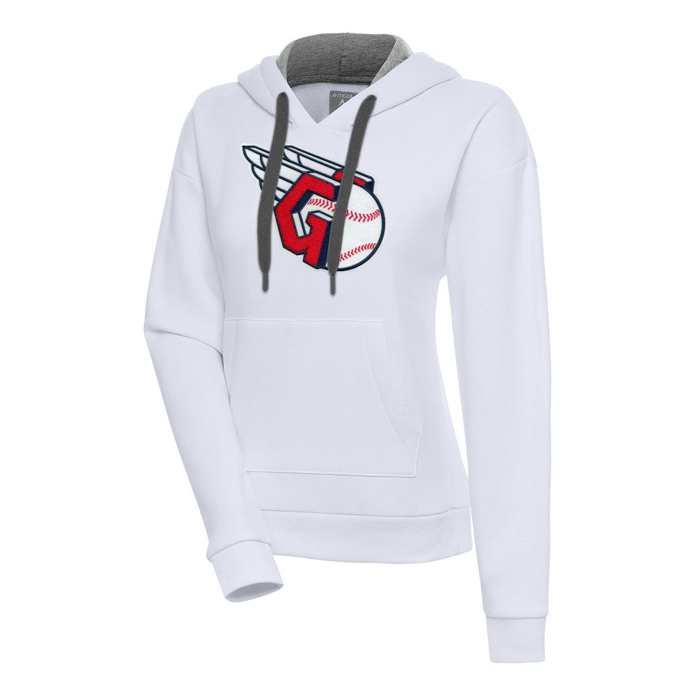 Cleveland Guardians Antigua Women's Victory Pullover Hoodie - White