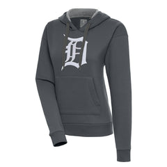 Detroit Tigers Antigua Women's Victory Pullover Hoodie - Charcoal