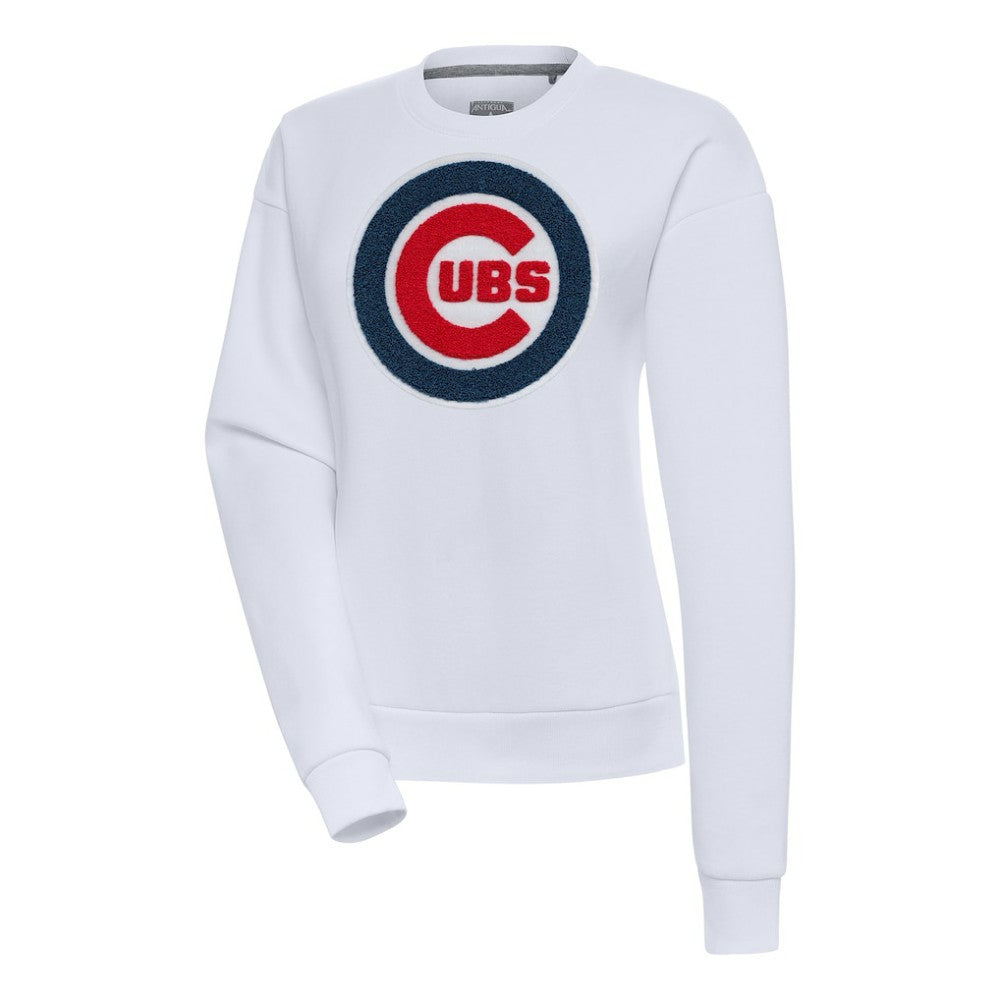 Chicago Cubs Antigua Women's Victory Chenille Pullover Sweatshirt - White