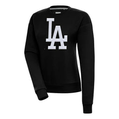 Los Angeles Dodgers Antigua Women's Victory Chenille Pullover Sweatshirt - Black