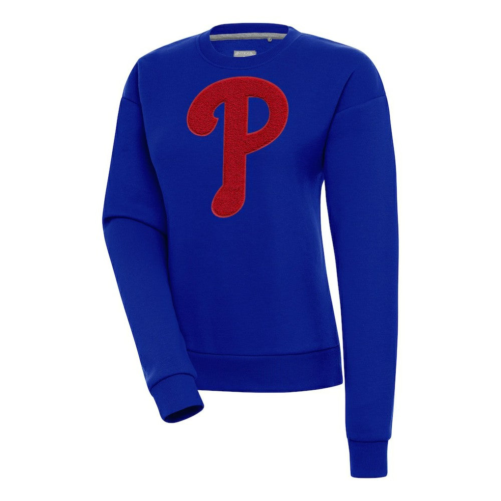 Philadelphia Phillies Antigua Women's Victory Chenille Pullover Sweatshirt - Royal