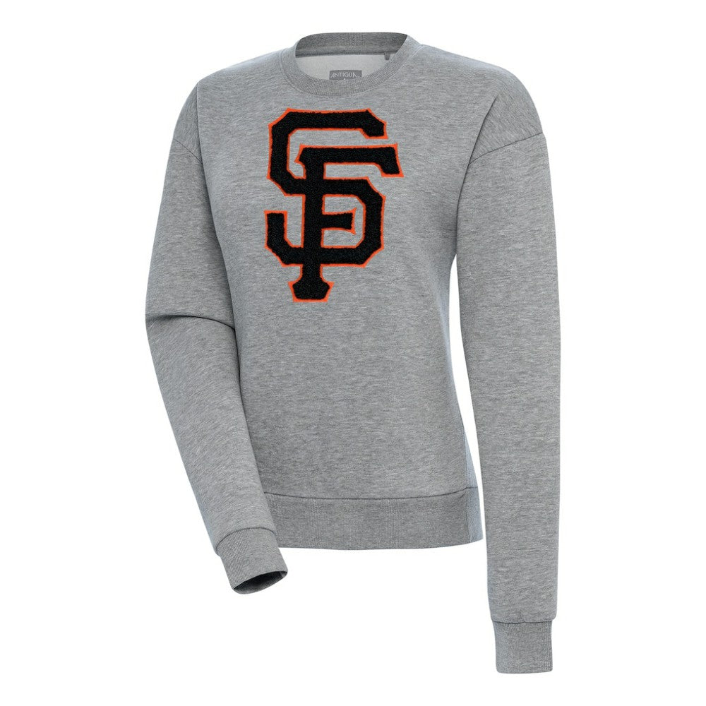 San Francisco Giants Antigua Women's Victory Chenille Pullover Sweatshirt - Heather Gray