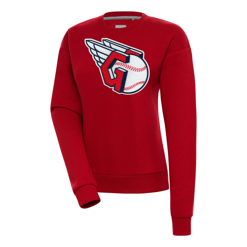 Cleveland Guardians Antigua Women's Victory Chenille Pullover Sweatshirt - Red