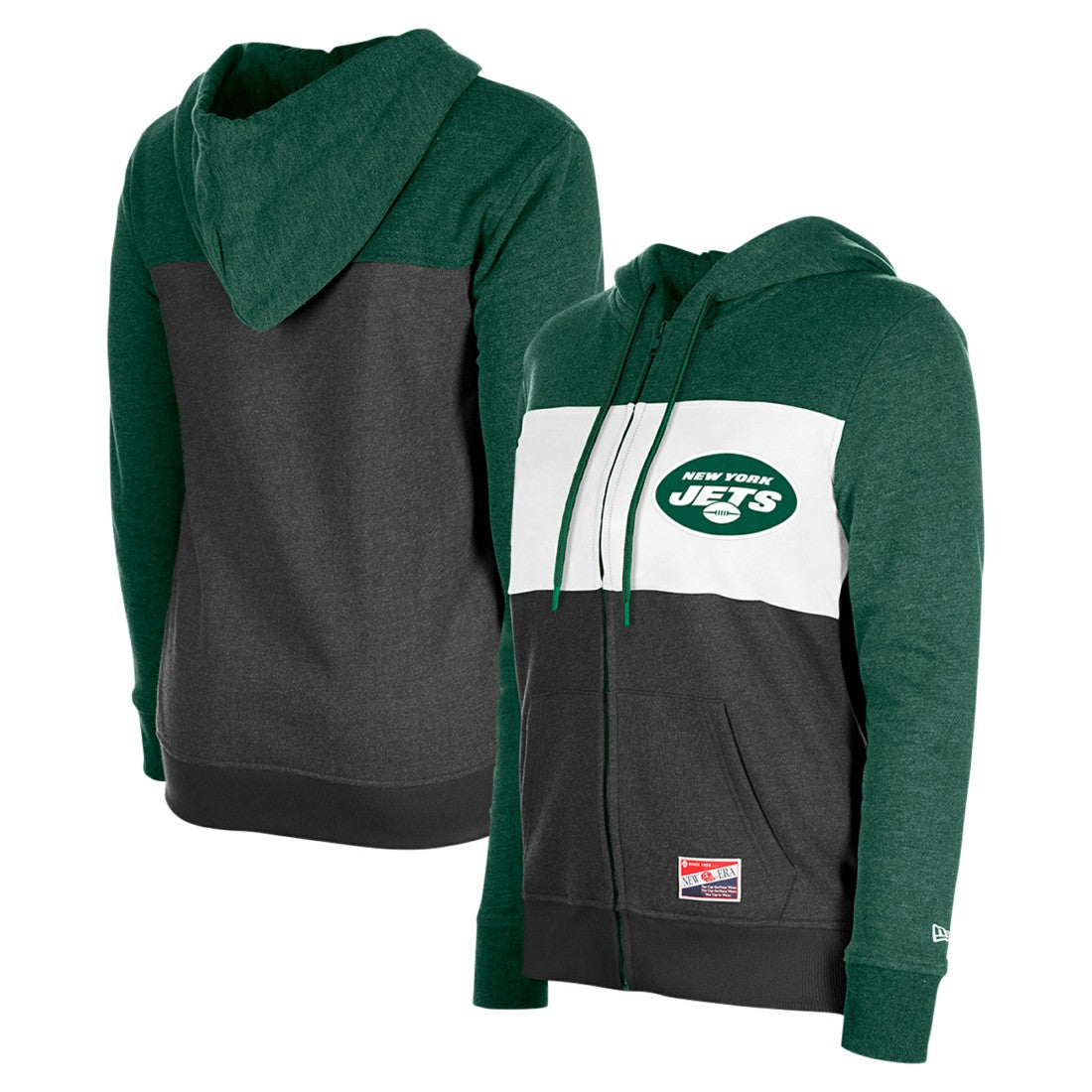 NFL New York Jets Women's Color-Block Full-Zip Hoodie