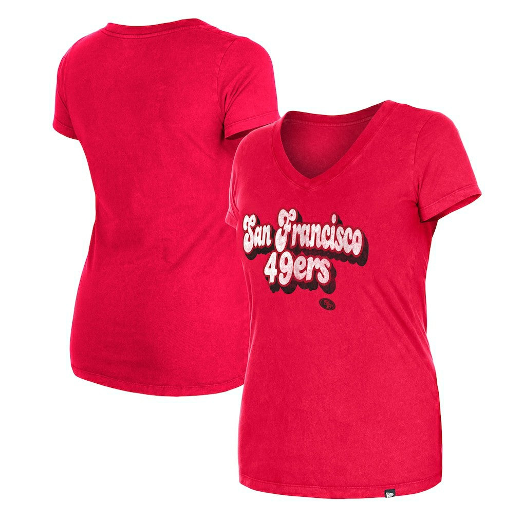 NFL San Francisco 49ers Women's Enzyme Wash Low V-Neck T-Shirt