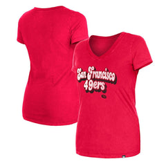 NFL San Francisco 49ers Women's Enzyme Wash Low V-Neck T-Shirt