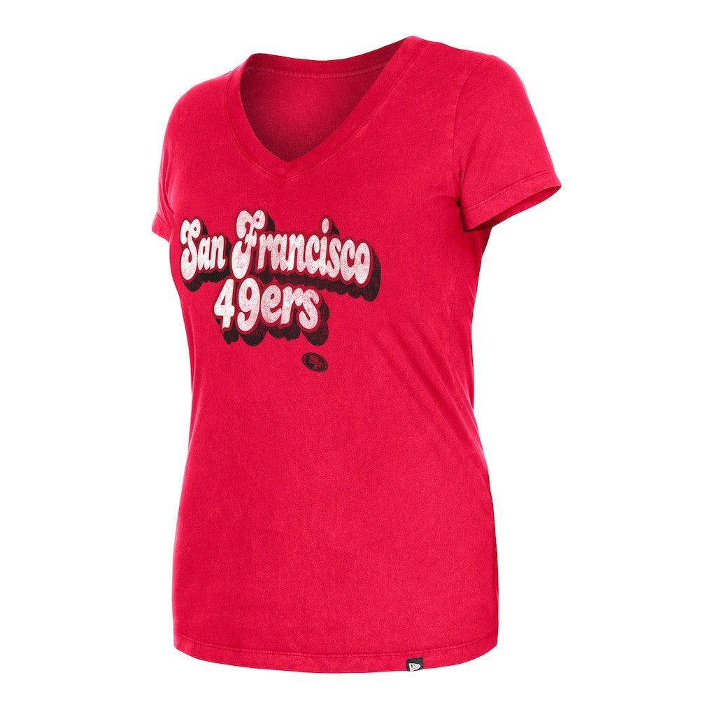 NFL San Francisco 49ers Women's Enzyme Wash Low V-Neck T-Shirt