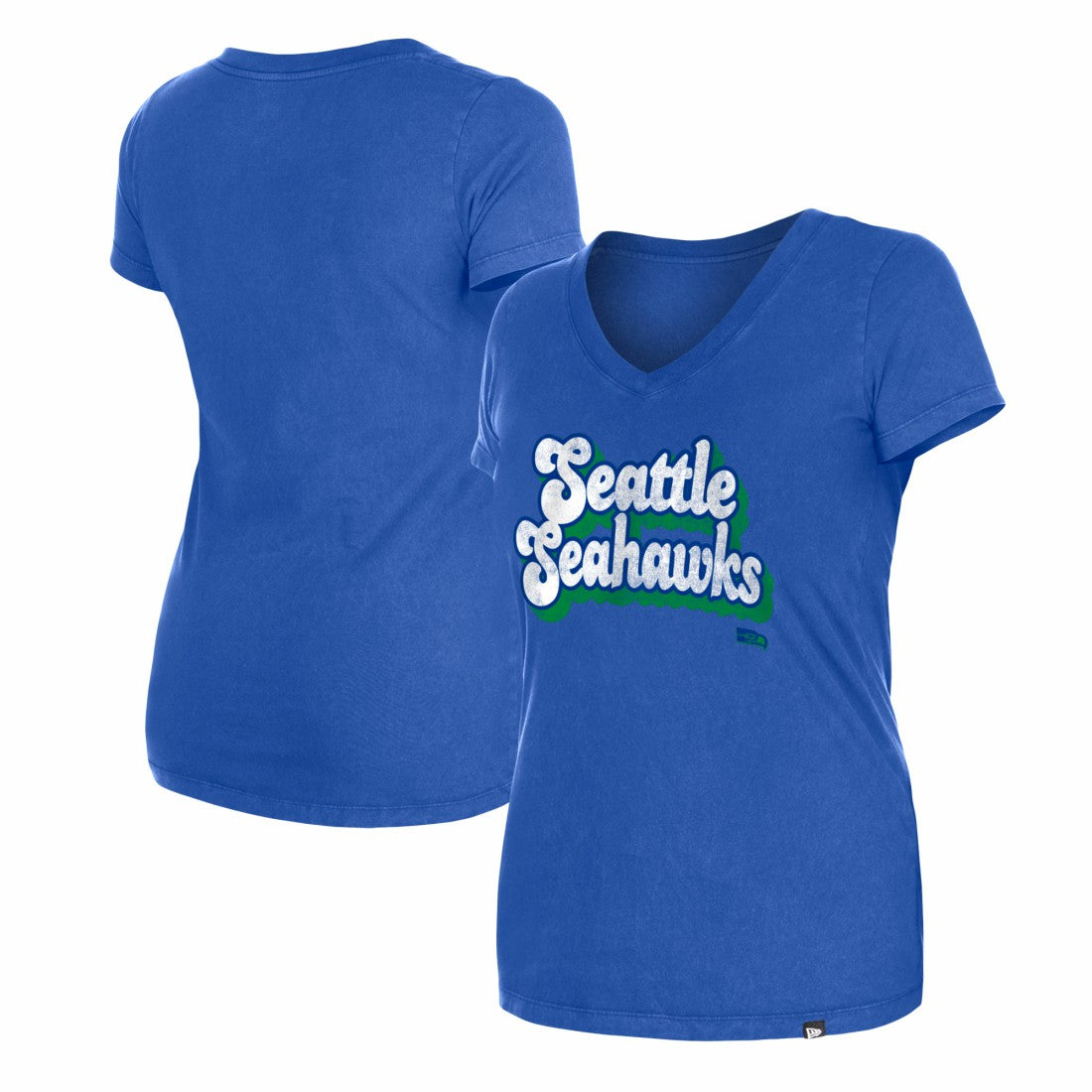 NFL Seattle Seahawks Women's Enzyme Wash Low V-Neck T-Shirt