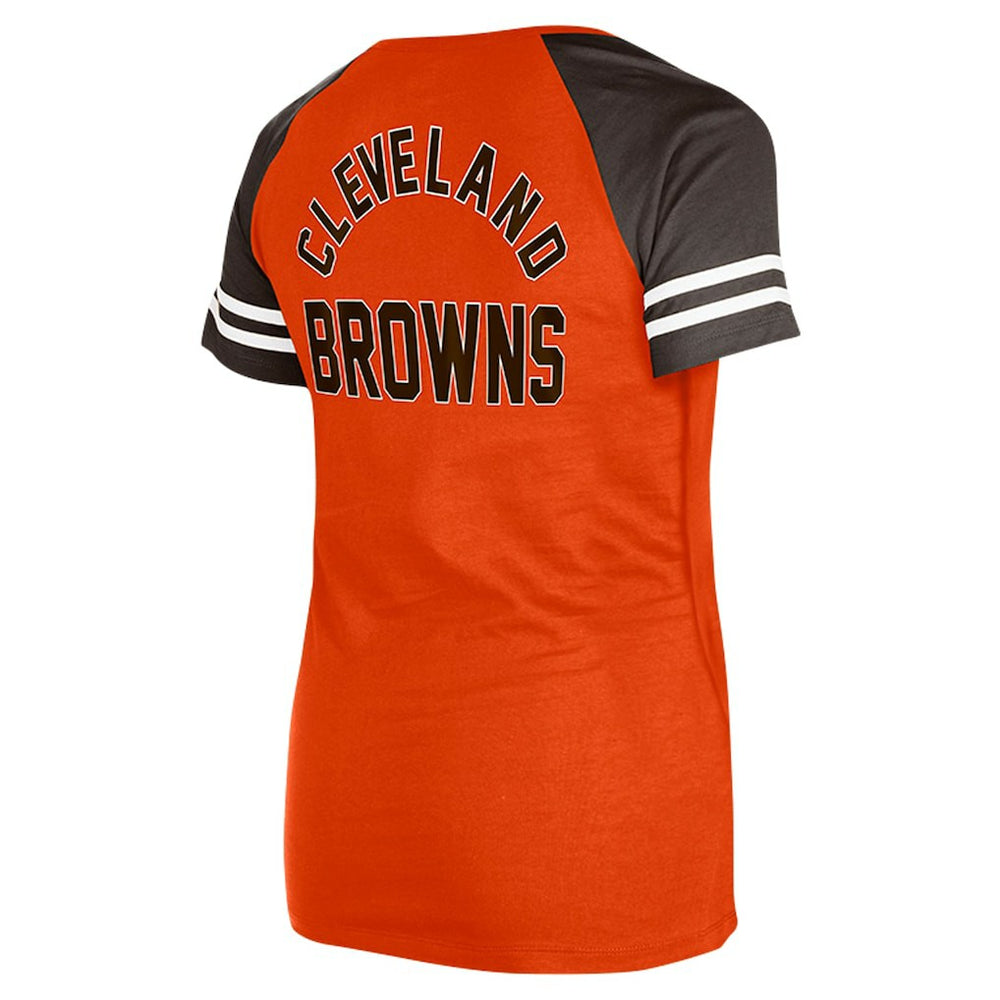 NFL Cleveland Browns Women's Throwback Lace-Up Raglan T-Shirt