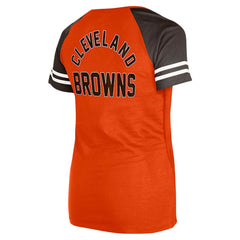 NFL Cleveland Browns Women's Throwback Lace-Up Raglan T-Shirt