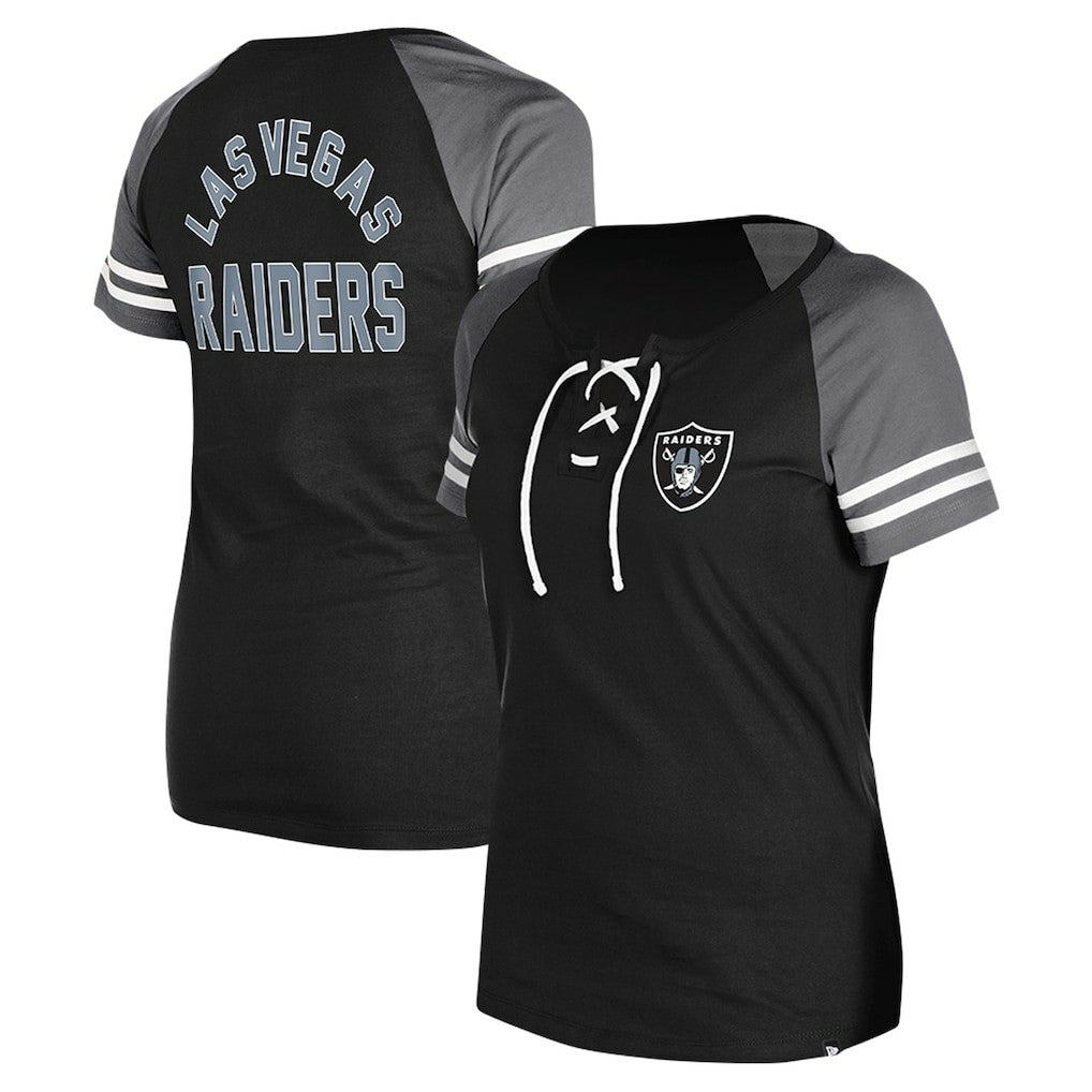 NFL Las Vegas Raiders Women's Lace-Up Raglan T-Shirt