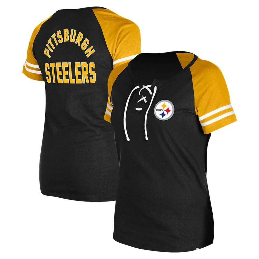 NFL Pittsburgh Steelers Women's Lace-Up Raglan T-Shirt