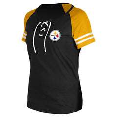 NFL Pittsburgh Steelers Women's Lace-Up Raglan T-Shirt