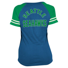 NFL Seattle Seahawks Women's Throwback Lace-Up Raglan T-Shirt