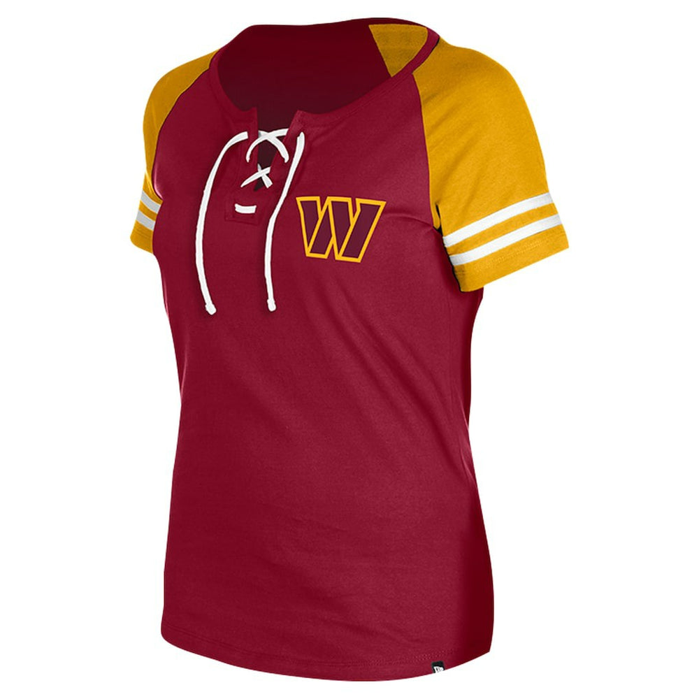 NFL Washington Commanders Women's Lace-Up Raglan T-Shirt