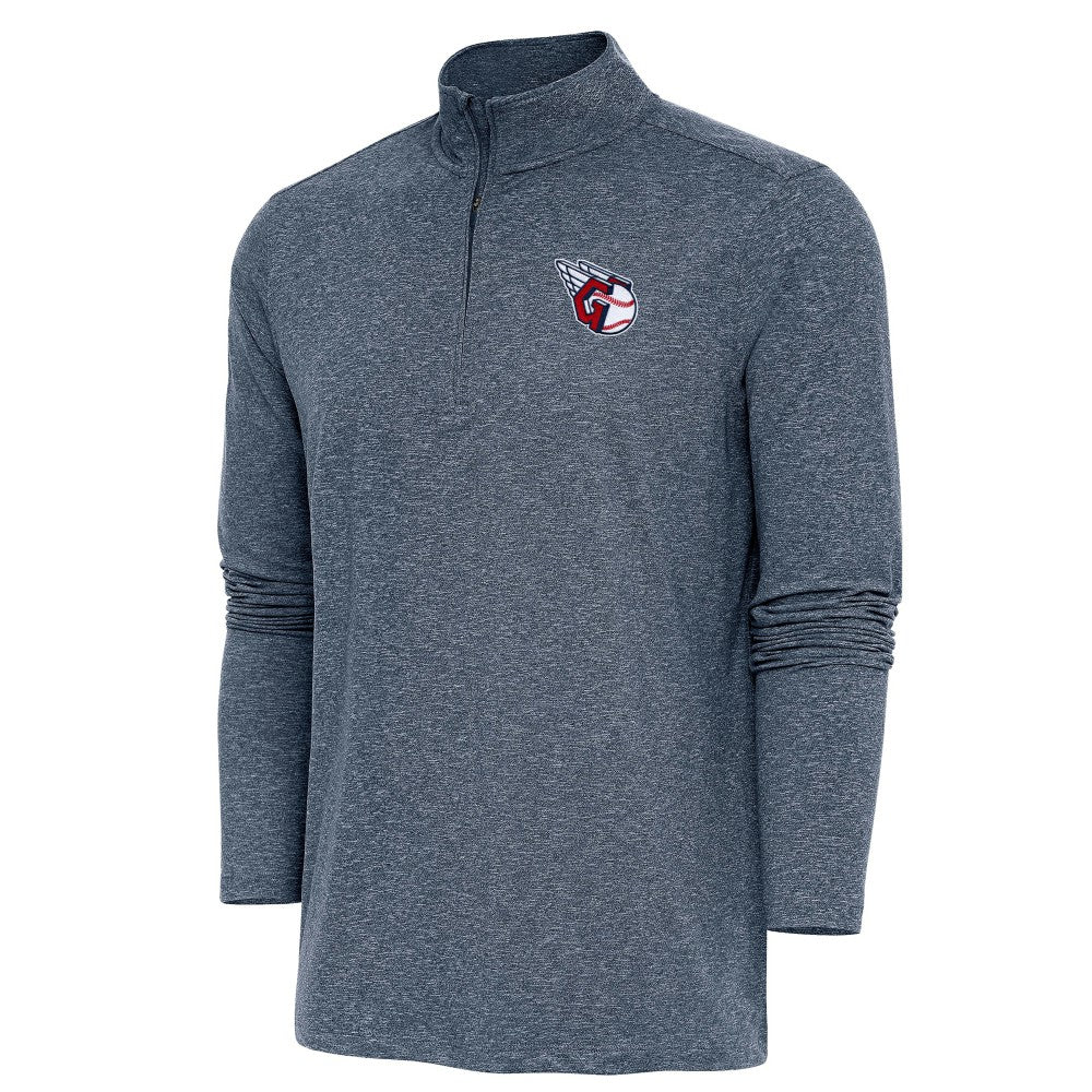 Cleveland Guardians Antigua Hunk Quarter-Zip Pullover Top - Heather Navy
