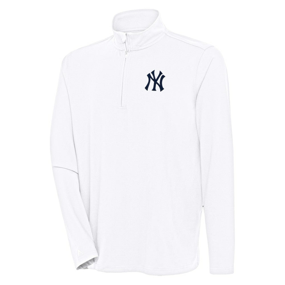 New York Yankees Antigua Hunk Quarter-Zip Pullover Top - White