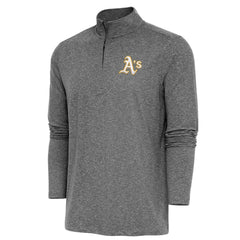 Athletics Antigua Hunk Quarter-Zip Pullover Top - Heather Black
