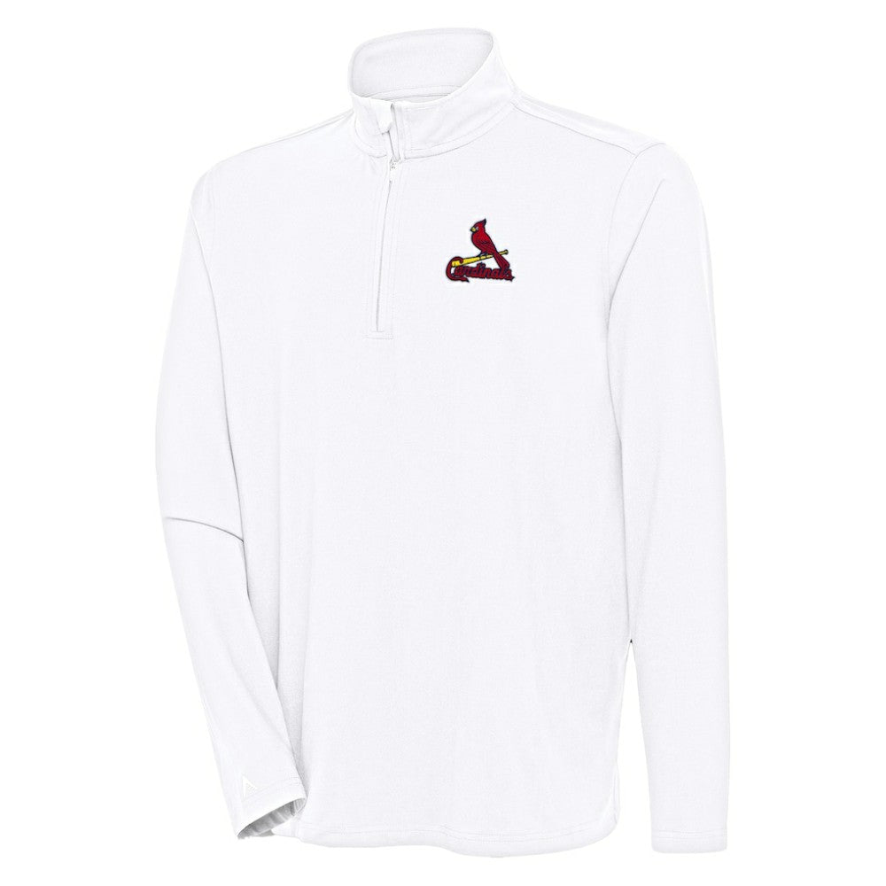 St. Louis Cardinals Antigua Hunk Quarter-Zip Pullover Top - White
