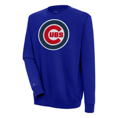 Chicago Cubs Antigua Victory Crewneck Chenille Pullover Sweatshirt - Royal