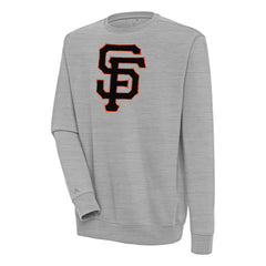 San Francisco Giants Antigua Victory Crewneck Chenille Pullover Sweatshirt - Heather Gray