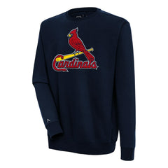 St. Louis Cardinals Antigua Victory Crewneck Chenille Pullover Sweatshirt - Navy