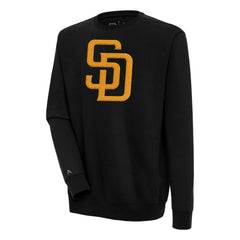 San Diego Padres Antigua Victory Crewneck Chenille Pullover Sweatshirt - Black