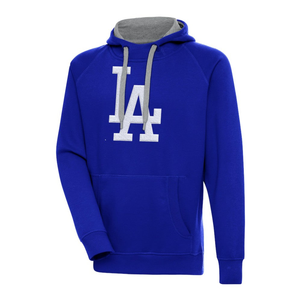 Los Angeles Dodgers Antigua Victory Chenille Pullover Hoodie - Royal