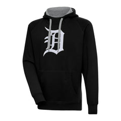 Detroit Tigers Antigua Victory Chenille Pullover Hoodie - Black