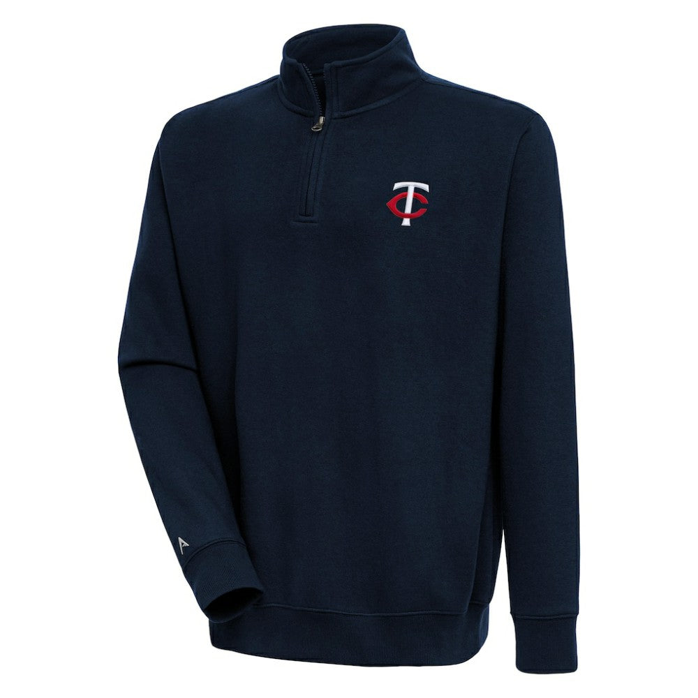 Minnesota Twins Antigua Victory Quarter-Zip Pullover Top - Navy