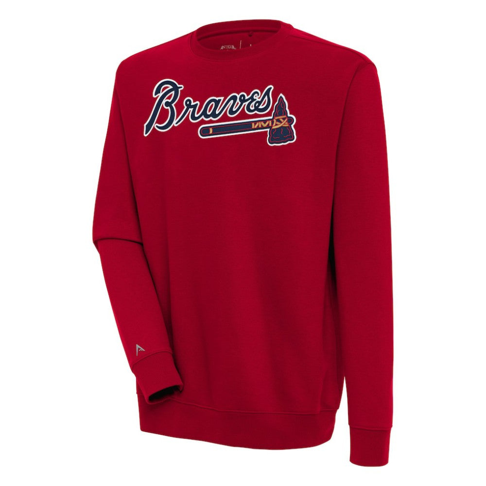 Atlanta Braves Antigua Victory Pullover Sweatshirt - Red