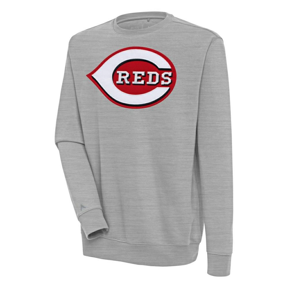 Cincinnati Reds Antigua Victory Pullover Sweatshirt - Heather Gray