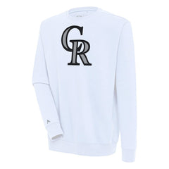 Colorado Rockies Antigua Victory Pullover Sweatshirt - White