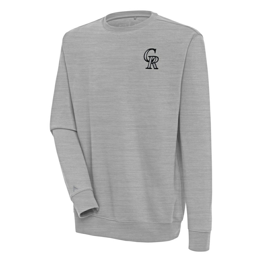 Colorado Rockies Antigua Victory Pullover Sweatshirt - Heather Gray