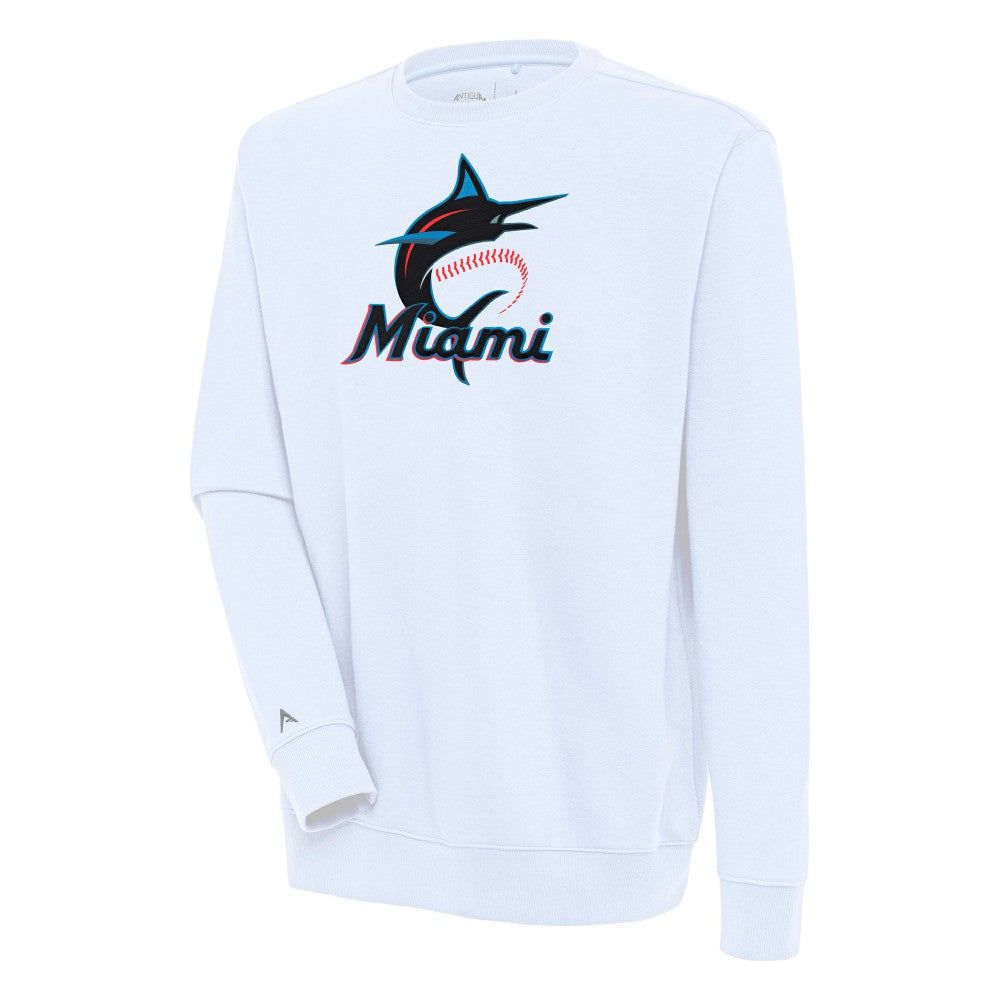 Miami Marlins Antigua Victory Pullover Sweatshirt - White