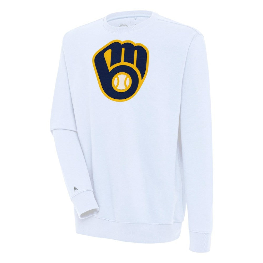 Milwaukee Brewers Antigua Victory Pullover Sweatshirt - White