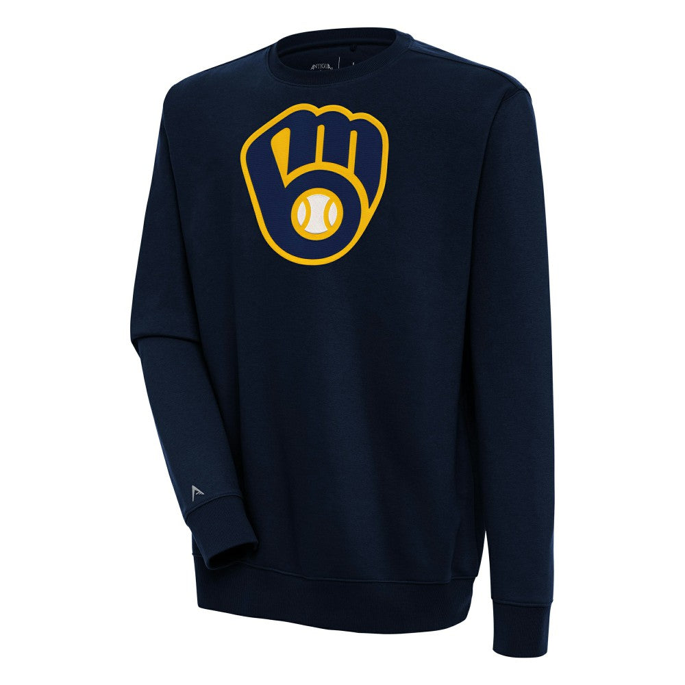 Milwaukee Brewers Antigua Victory Pullover Sweatshirt - Navy